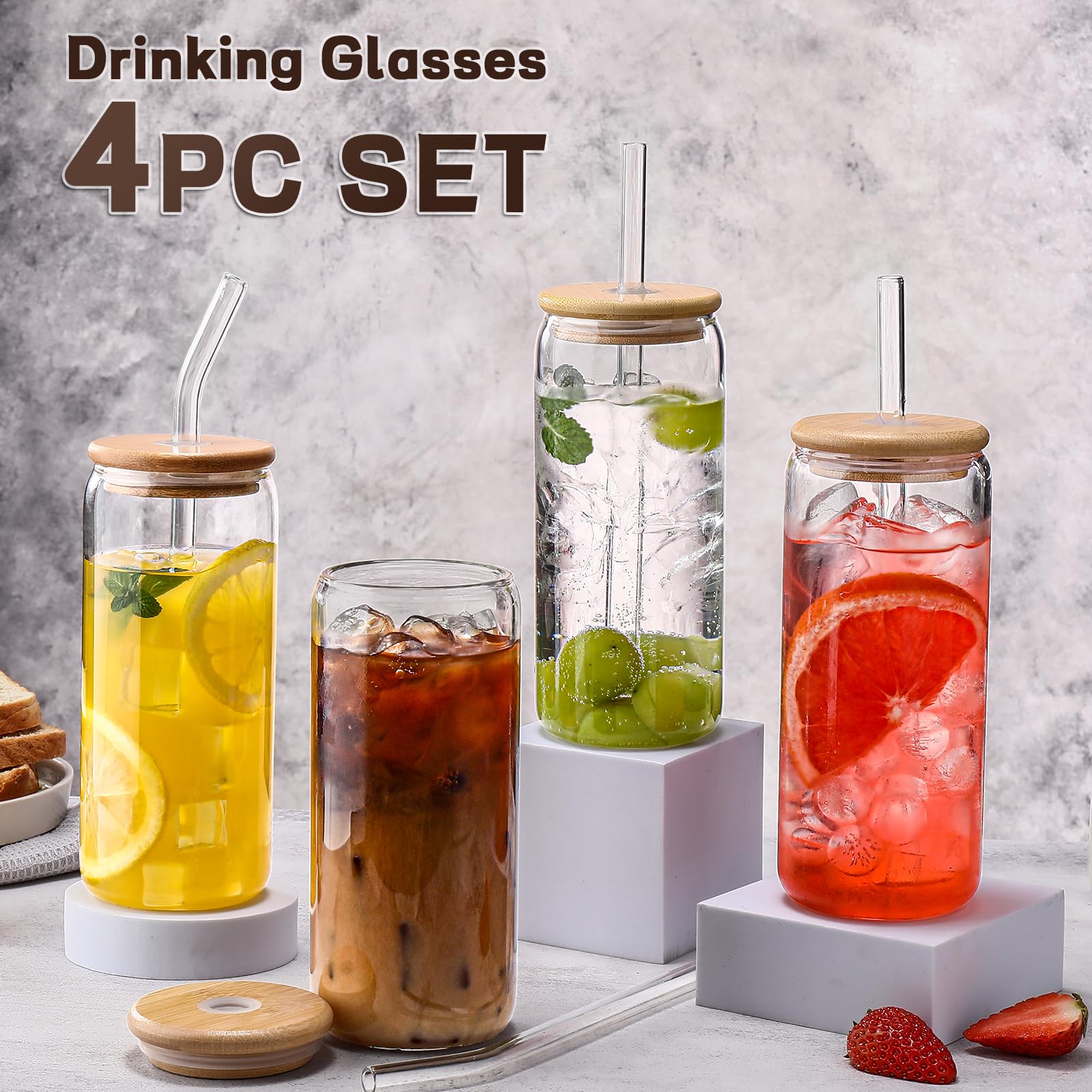 Pajillas de cristal DWTS Danweitesi reutilizables para bebidas frescas
