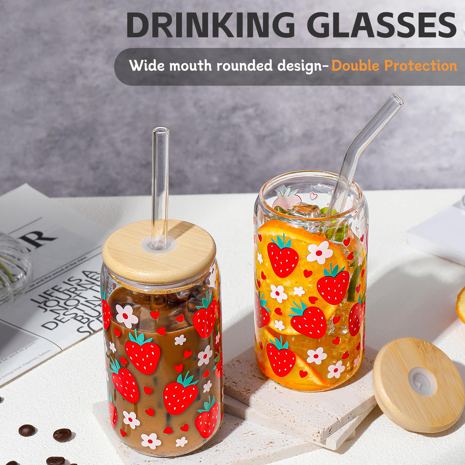DWTS DANWEITESI pajillas de vidrio reutilizables para bebidas sin residuos
