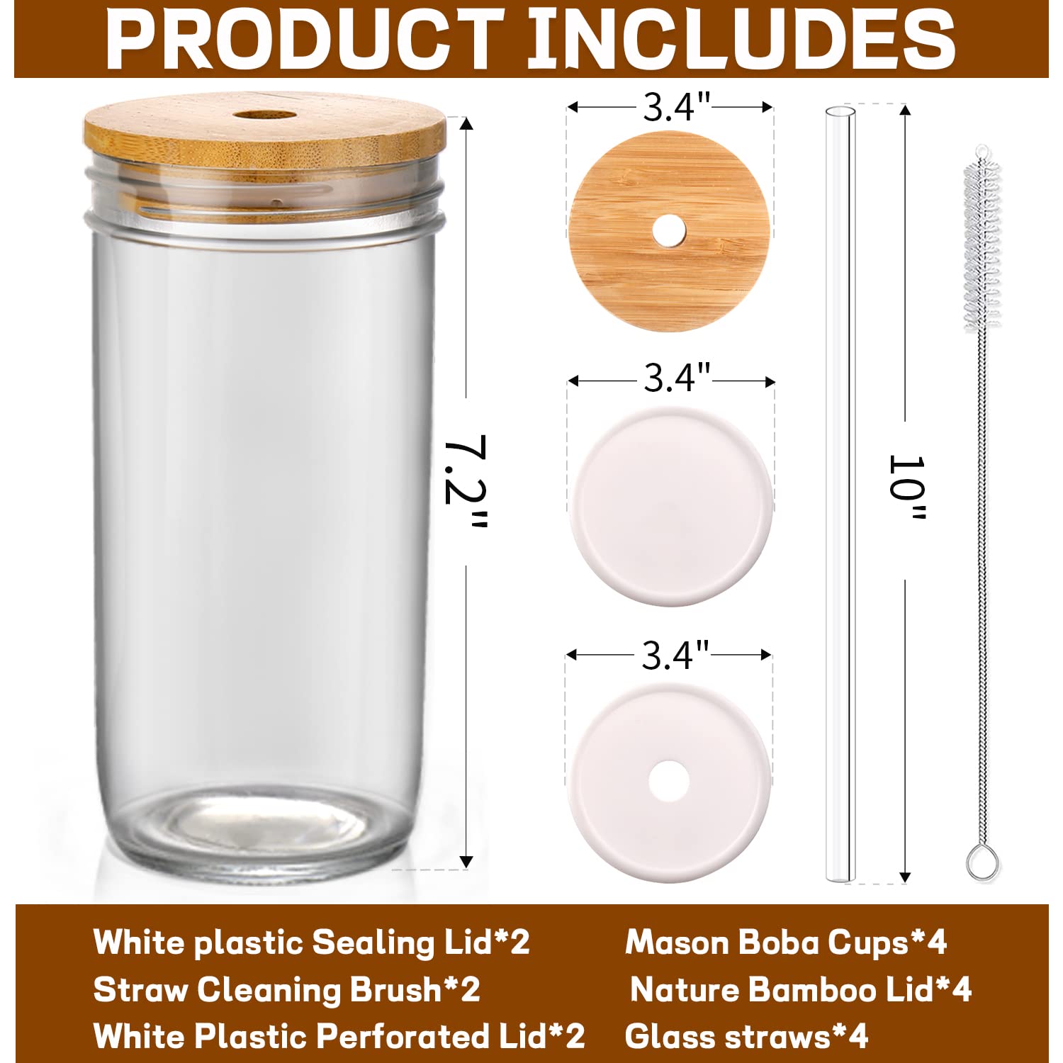 DWTS DANWEITESI pajillas de cristal reutilizables para bebidas refrescantes.