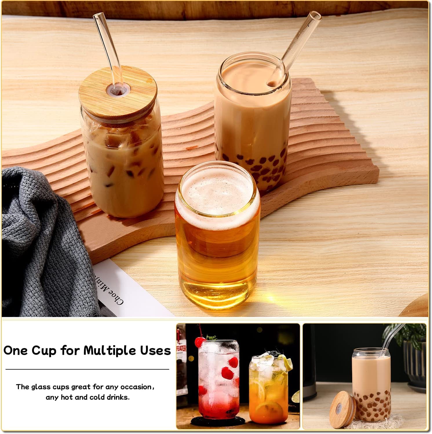 DWTS juego de copas de vidrio con tapas, ideal para reuniones y servicio coordinado.