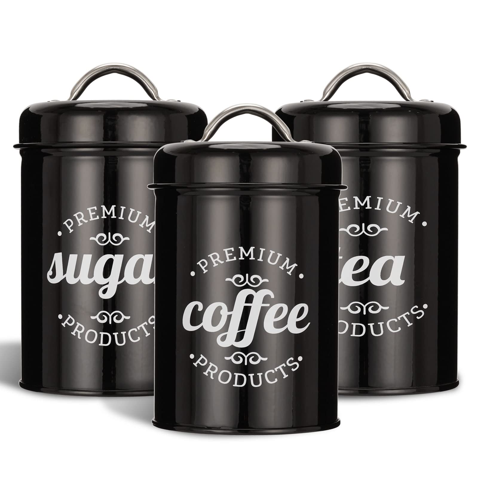 Dxlac jarras metálicas para almacenamiento de café y té manteniendo su aroma