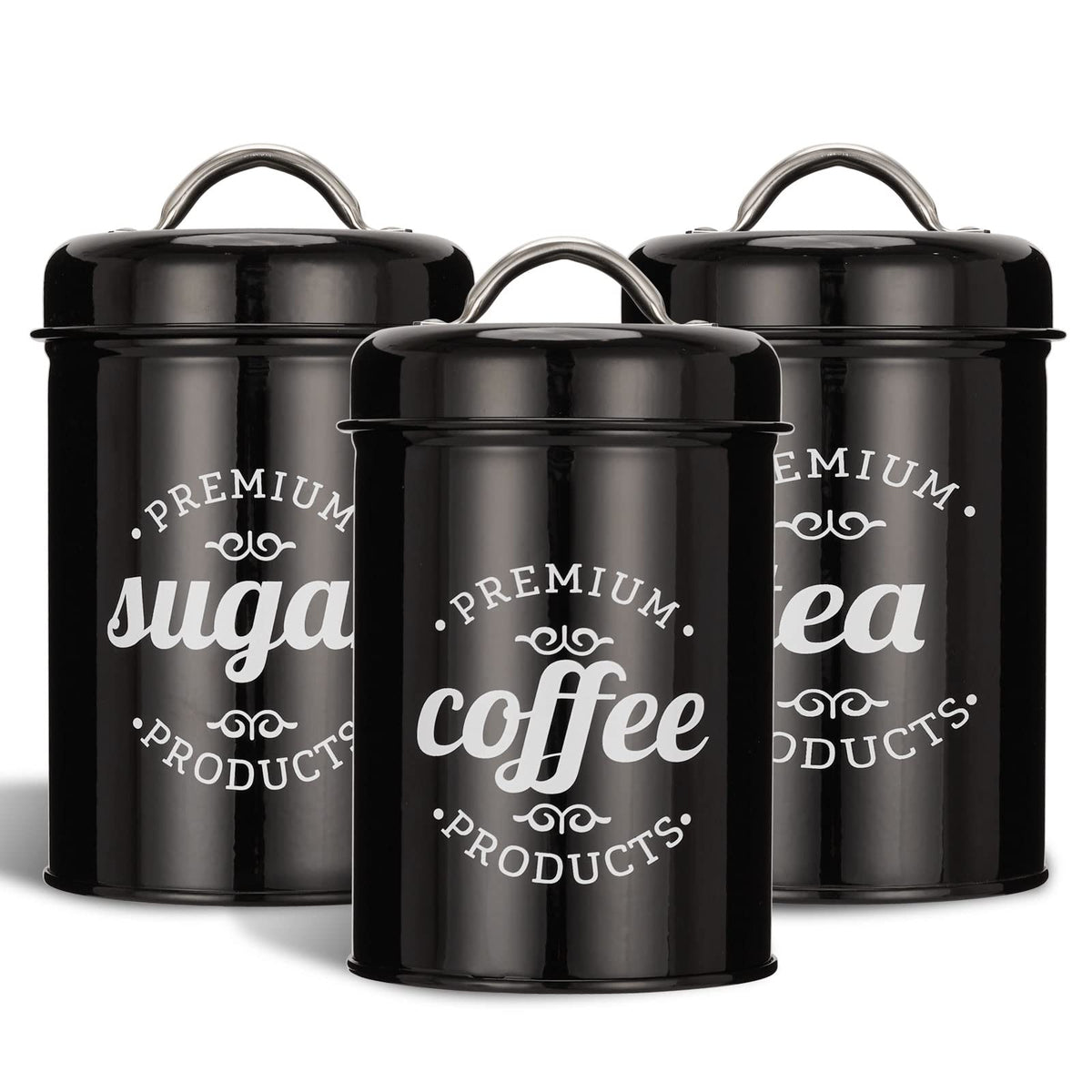 Dxlac jarras metálicas para almacenamiento de café y té manteniendo su aroma