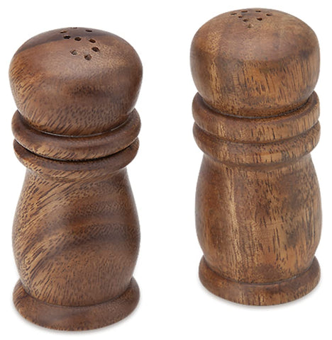 Conjunto de salero y pimienta de acacia, 4 pulgadas, perfecto para uso diario y cenas.