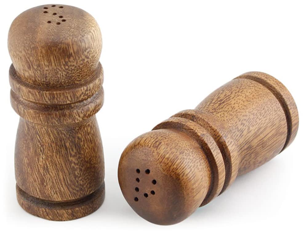 Salero y pimienta de Dycica en madera de acacia, 4 pulgadas, ideal para la mesa.