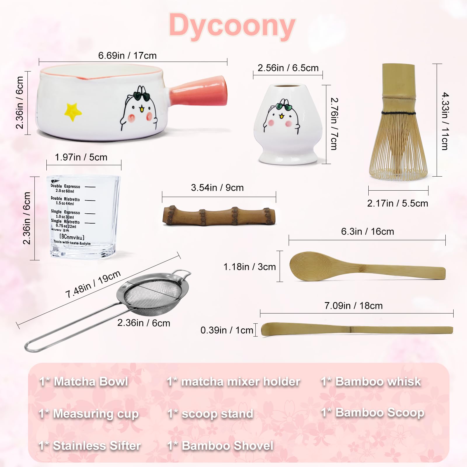 Dycoony tamiz de acero para tamizar el polvo de matcha.