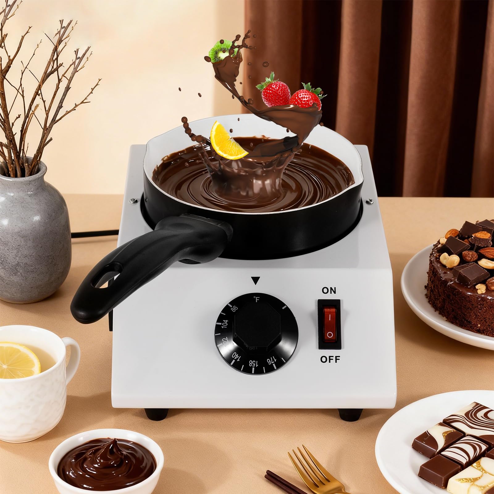 Dyna-Living fuente de chocolate compacta para presentaciones caseras.