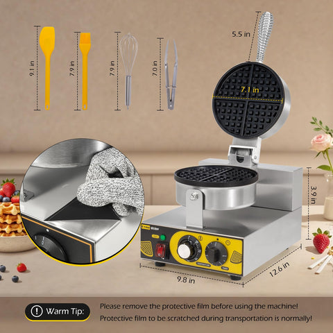 Gofres dorados listos rápidamente con la máquina profesional Dyna-Living.