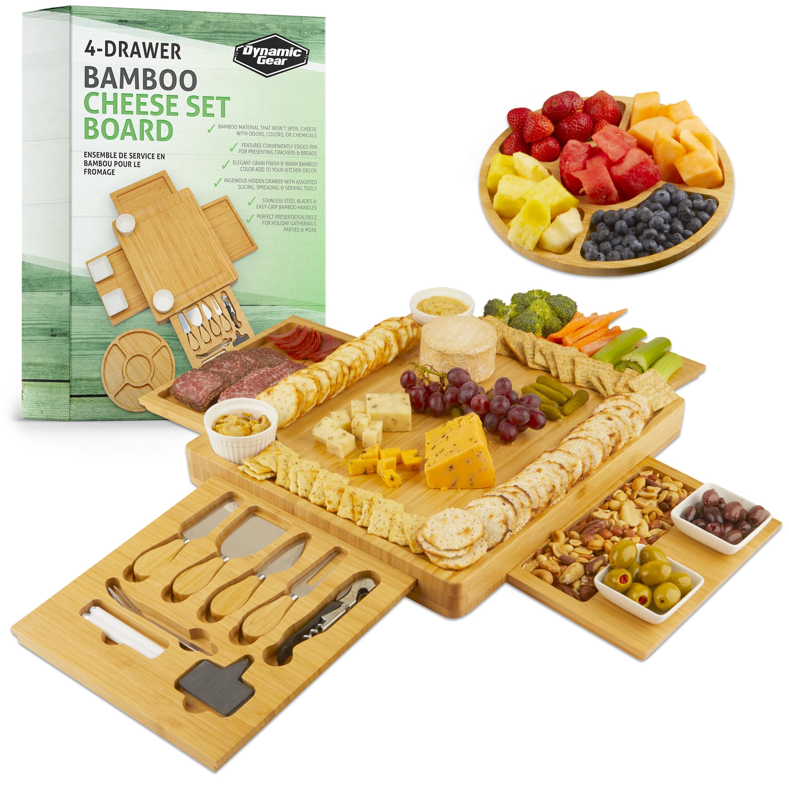 Dynamic Gear tablero charcuterie con cajones extraíbles para servicio ordenado