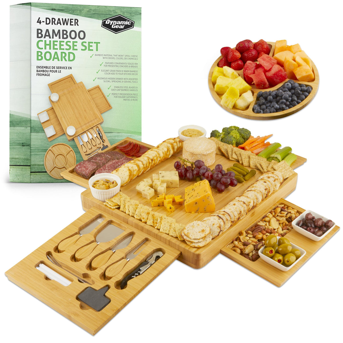 Dynamic Gear tablero charcuterie con cajones extraíbles para servicio ordenado