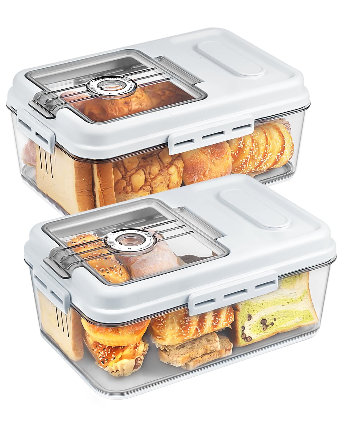 Dynta caja pan doble con carcasa transparente para revisar el pan sin abrir
