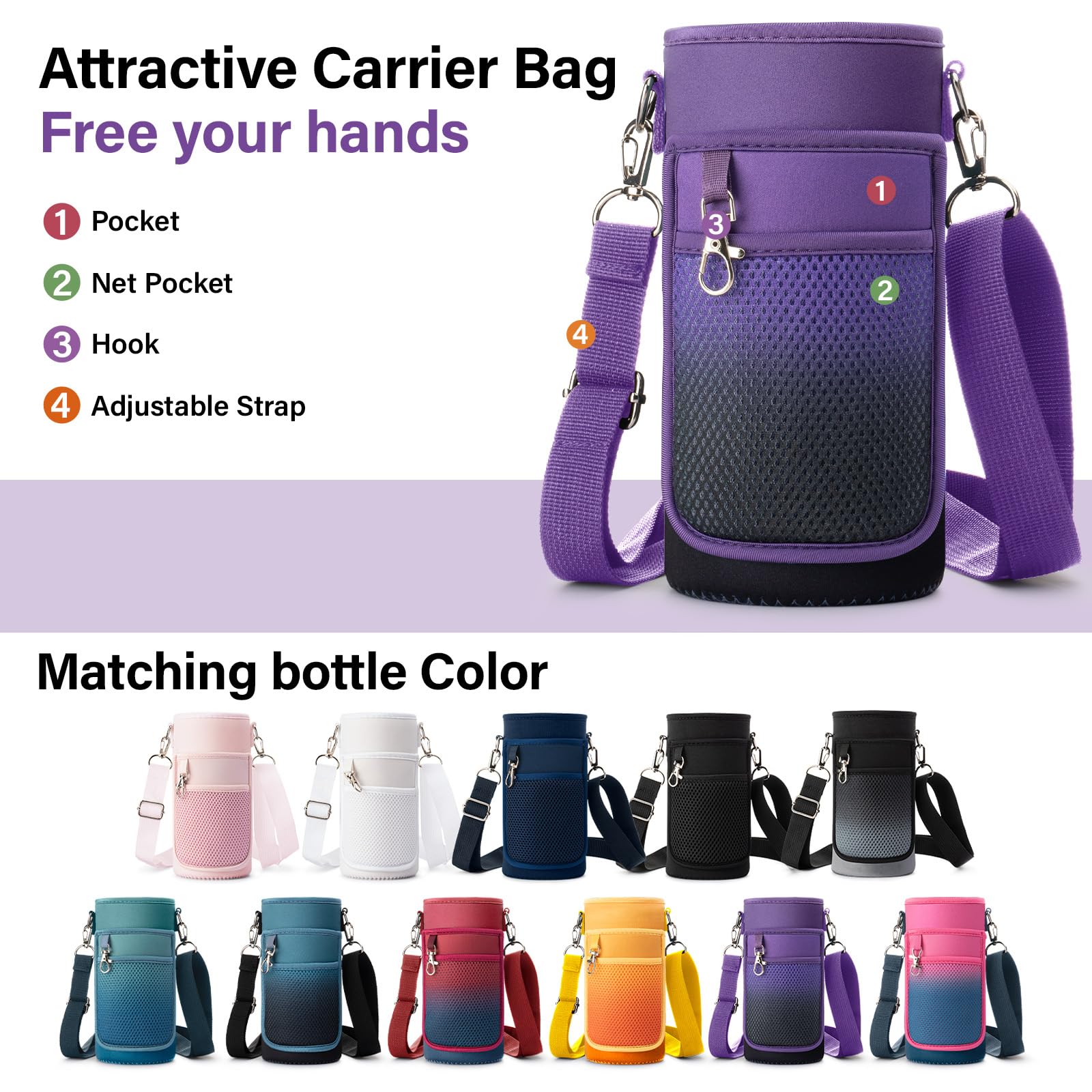 DYSANKY bolsa porta-botellas colorida para transporte cómodo