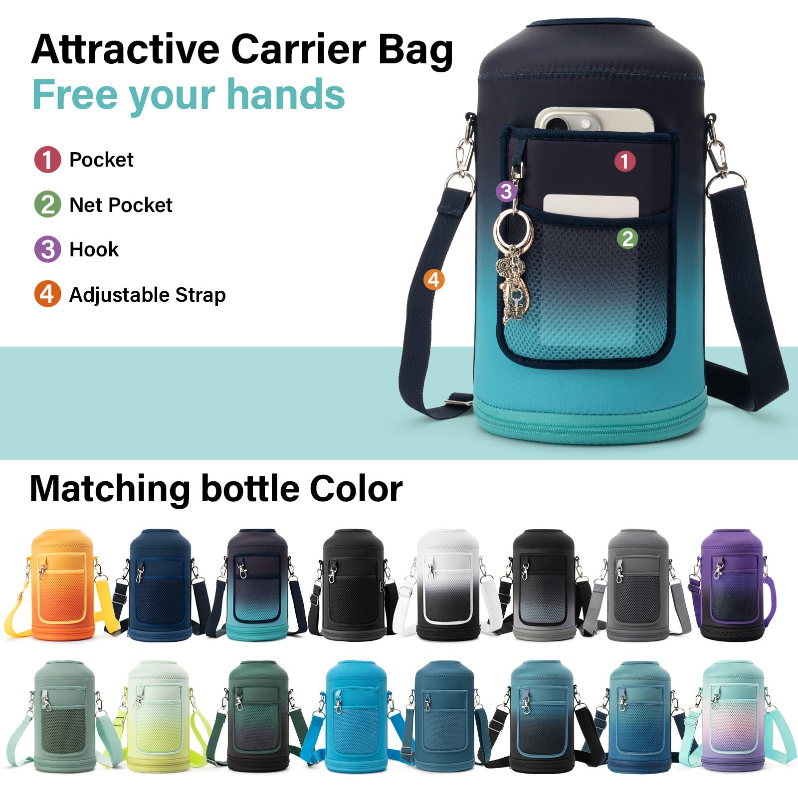 Accesorios de limpieza incluidos para mantener la botella impecable.