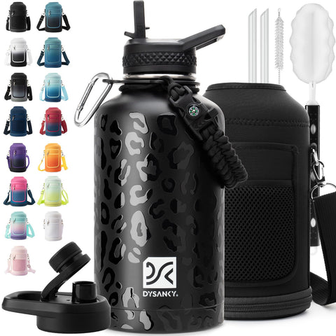 DYSANKY botella-agua-aislada-con-paja para beber durante entrenamiento