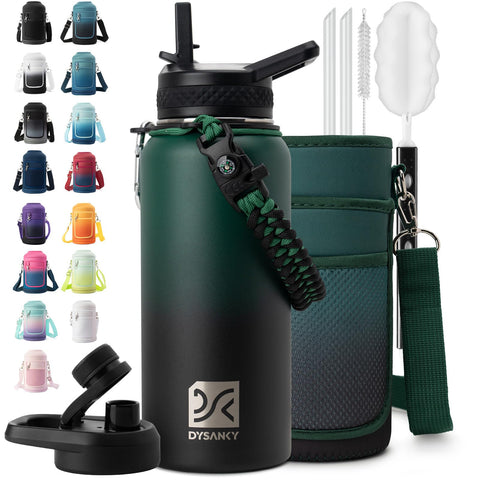 Botella DYSANKY con aislamiento externo y diseño atractivo para mantener la temperatura.