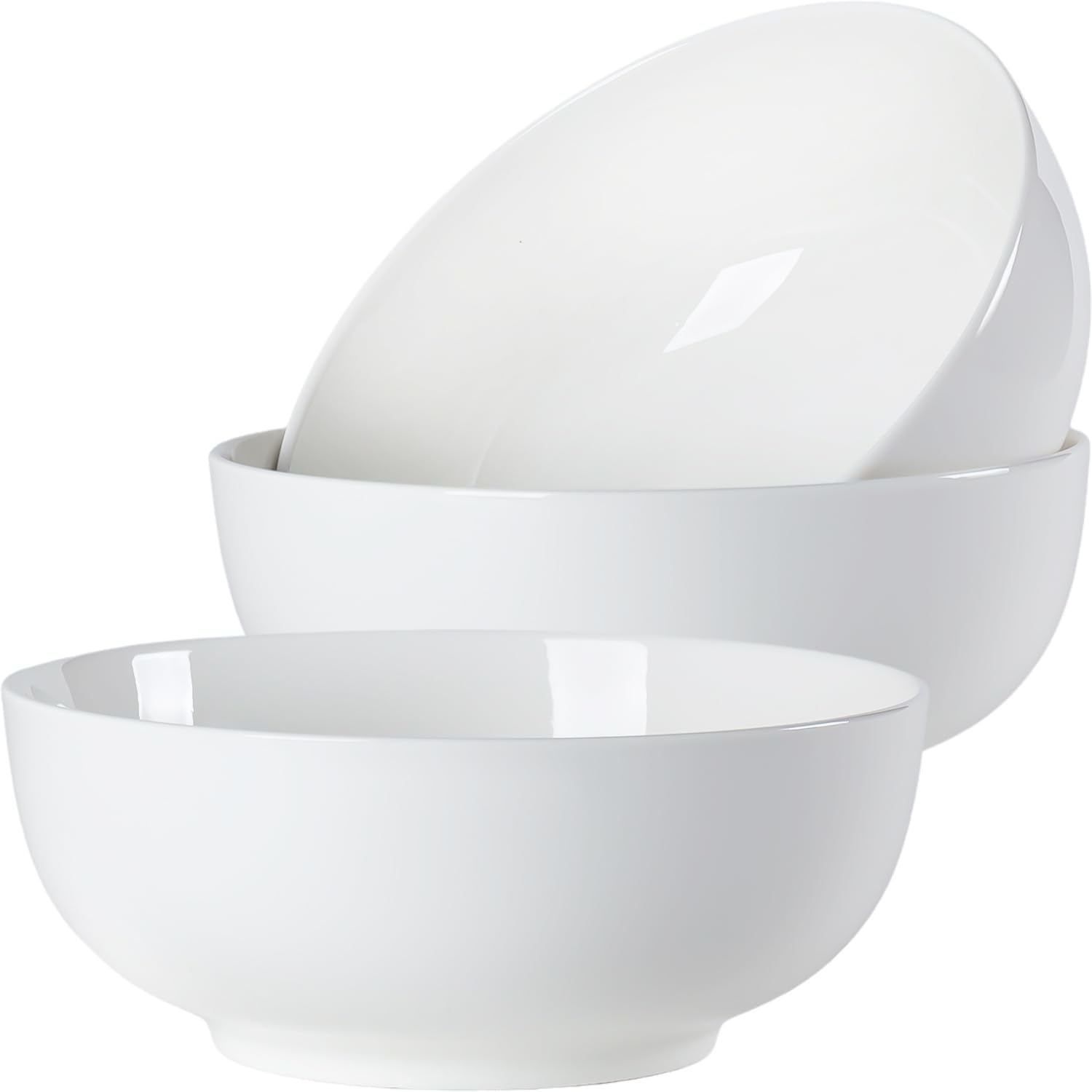 Tazón Dyware de 60 oz set de 3, porciones generosas en marfil.