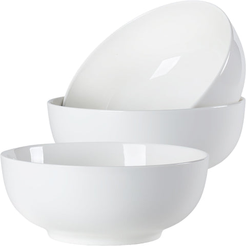 Tazón Dyware de 60 oz set de 3, porciones generosas en marfil.