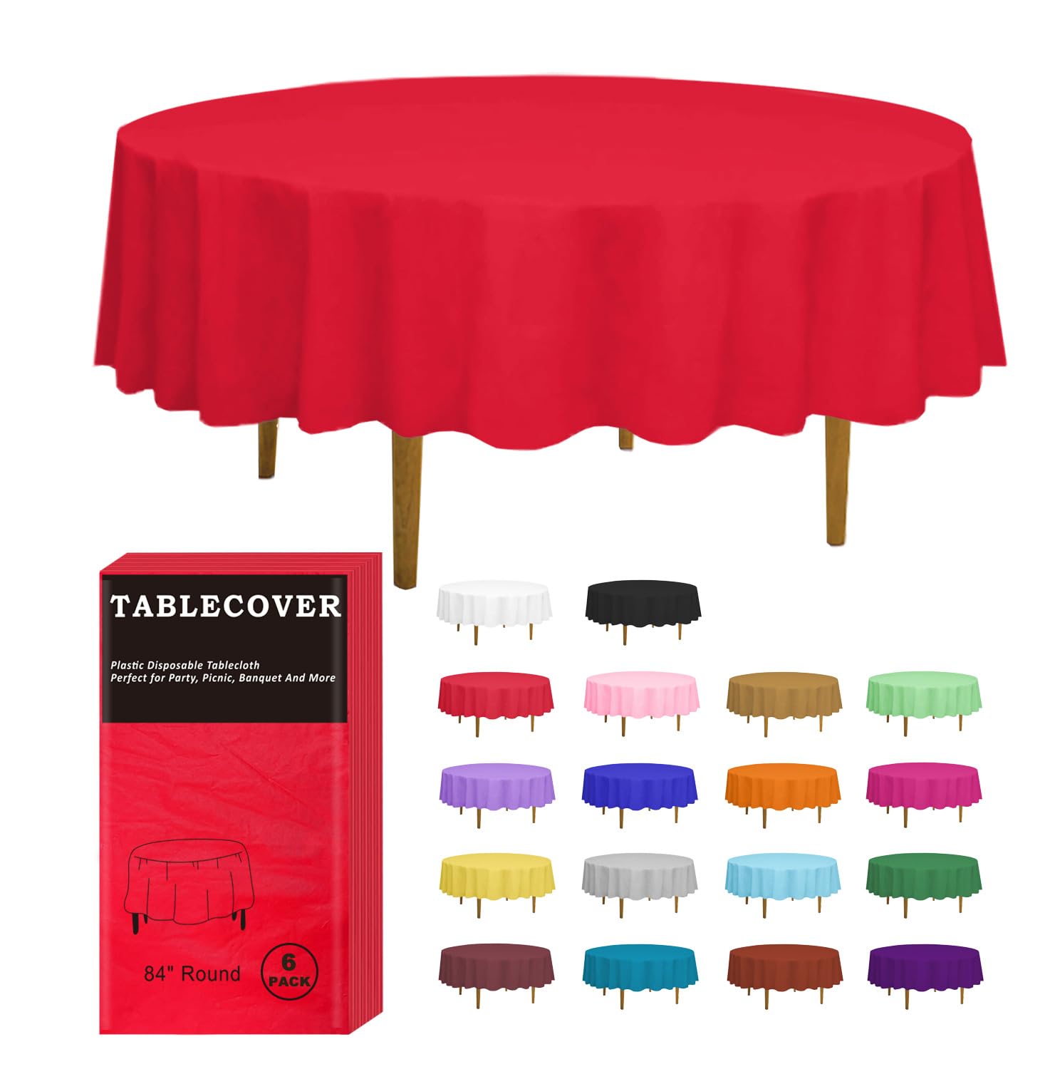 Mantel plástico rojo D&Z para proteger la mesa en fiestas