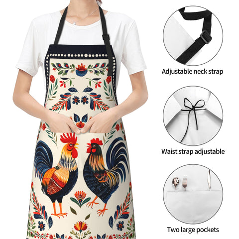 Delantal DZGlobal con ajuste de cuello y lazos, talla única