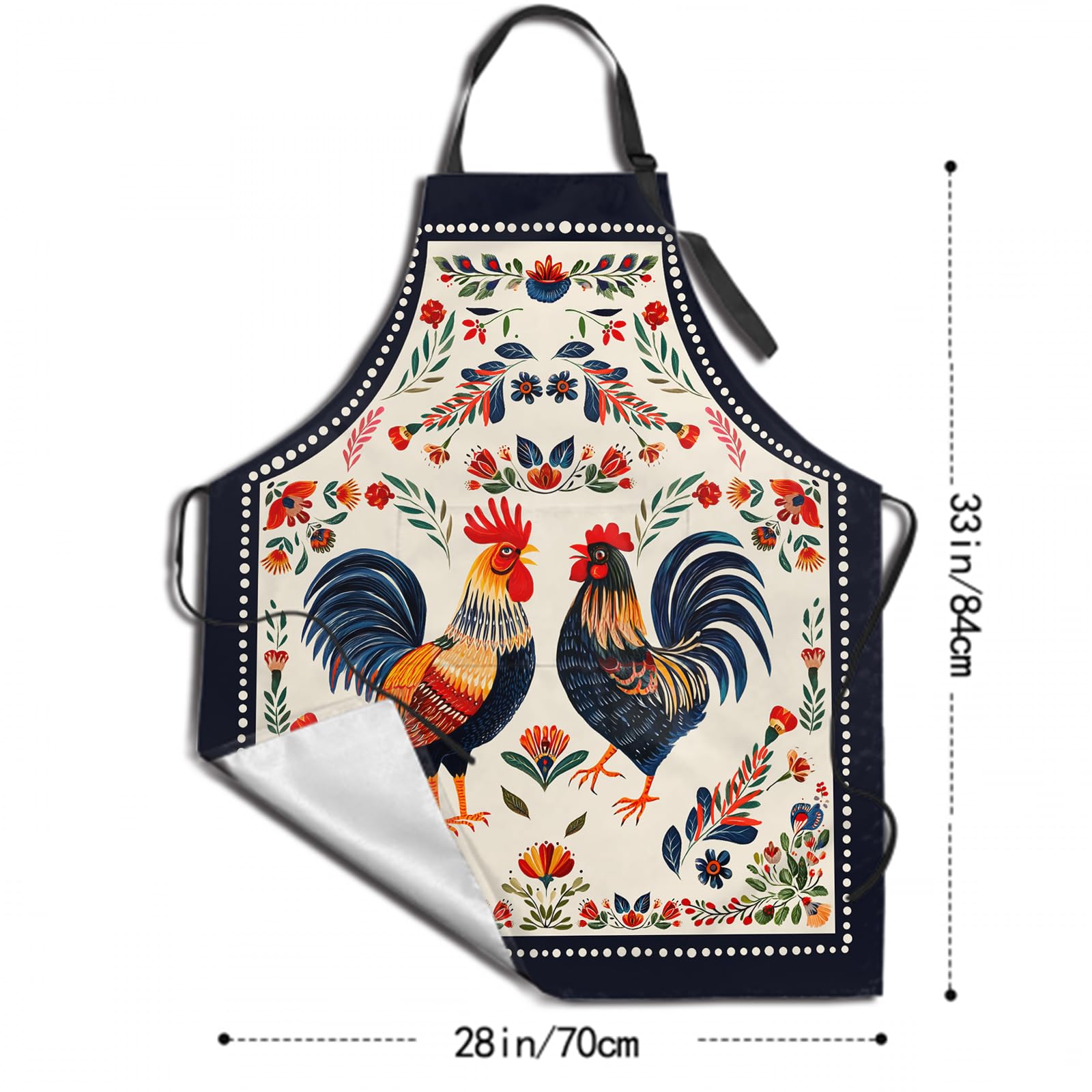 Delantal boho DZGlobal con bolsillos amplios para utensilios y especias