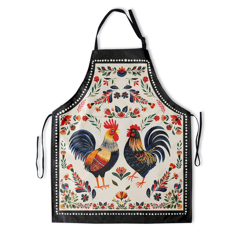 Delantal DZGlobal Boho con gallo para barbacoa, protege la ropa durante la cocción