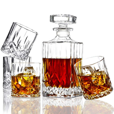 ELIDOMC decantador de whisky de cristal 35 onzas para realzar aromas.