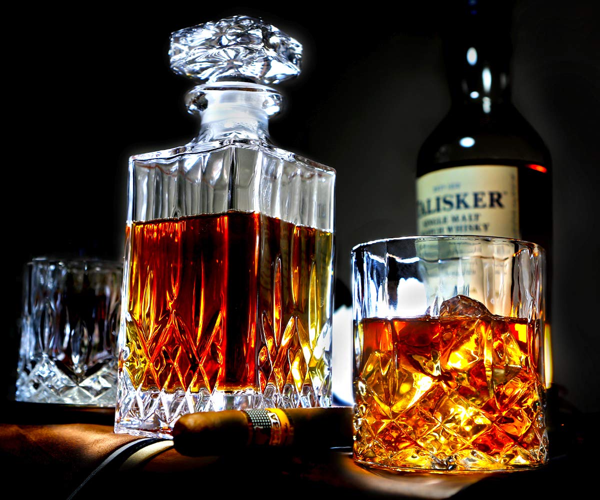 Conjunto para bar en casa, regalo sofisticado para amantes del whisky.