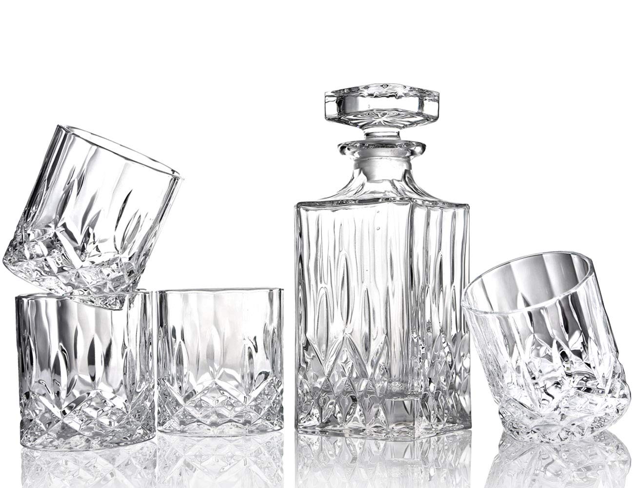 Vasos whisky 11 onzas con corte diamante, ideales para degustaciones.