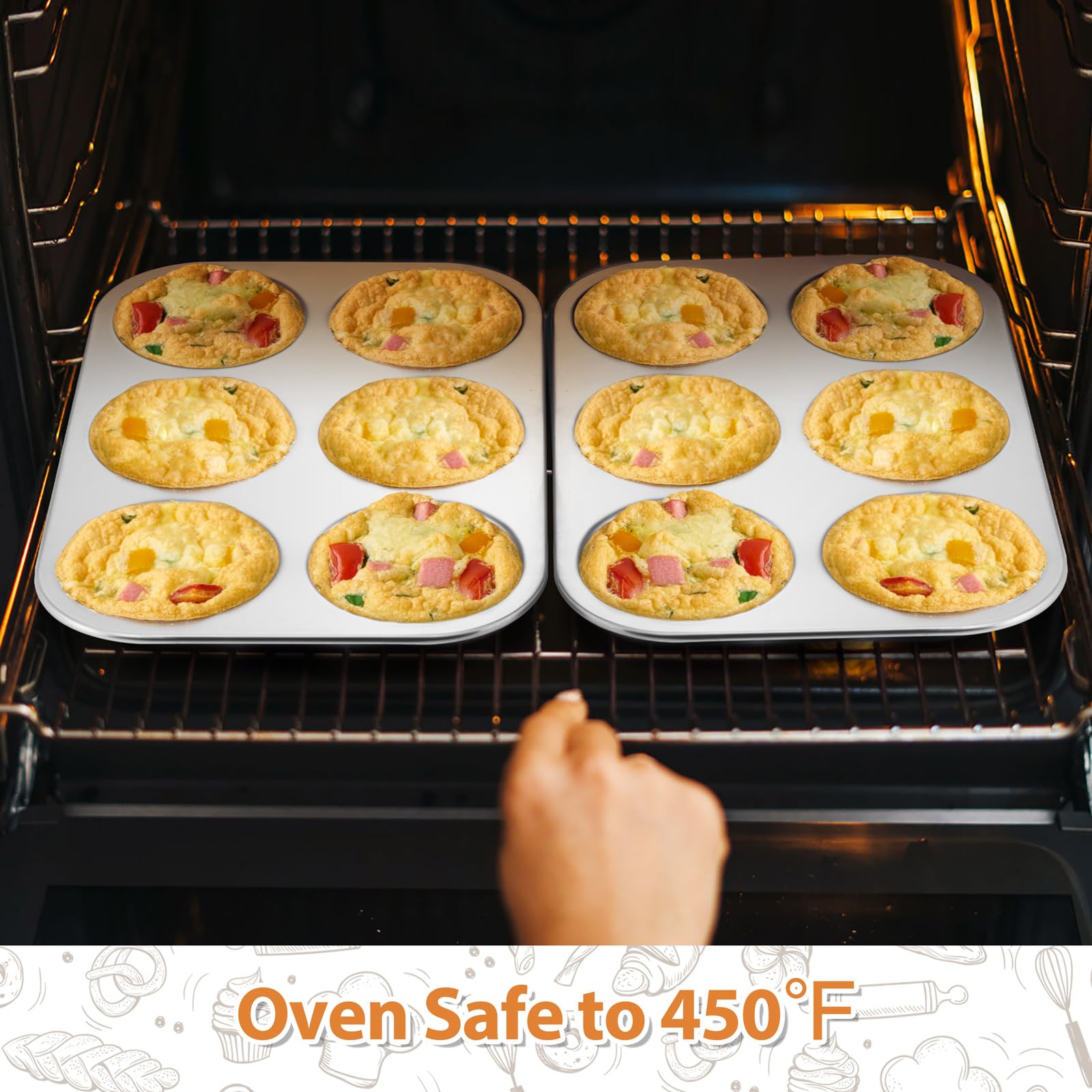 Bandeja apta para horno hasta 450 °F para horneados uniformes.