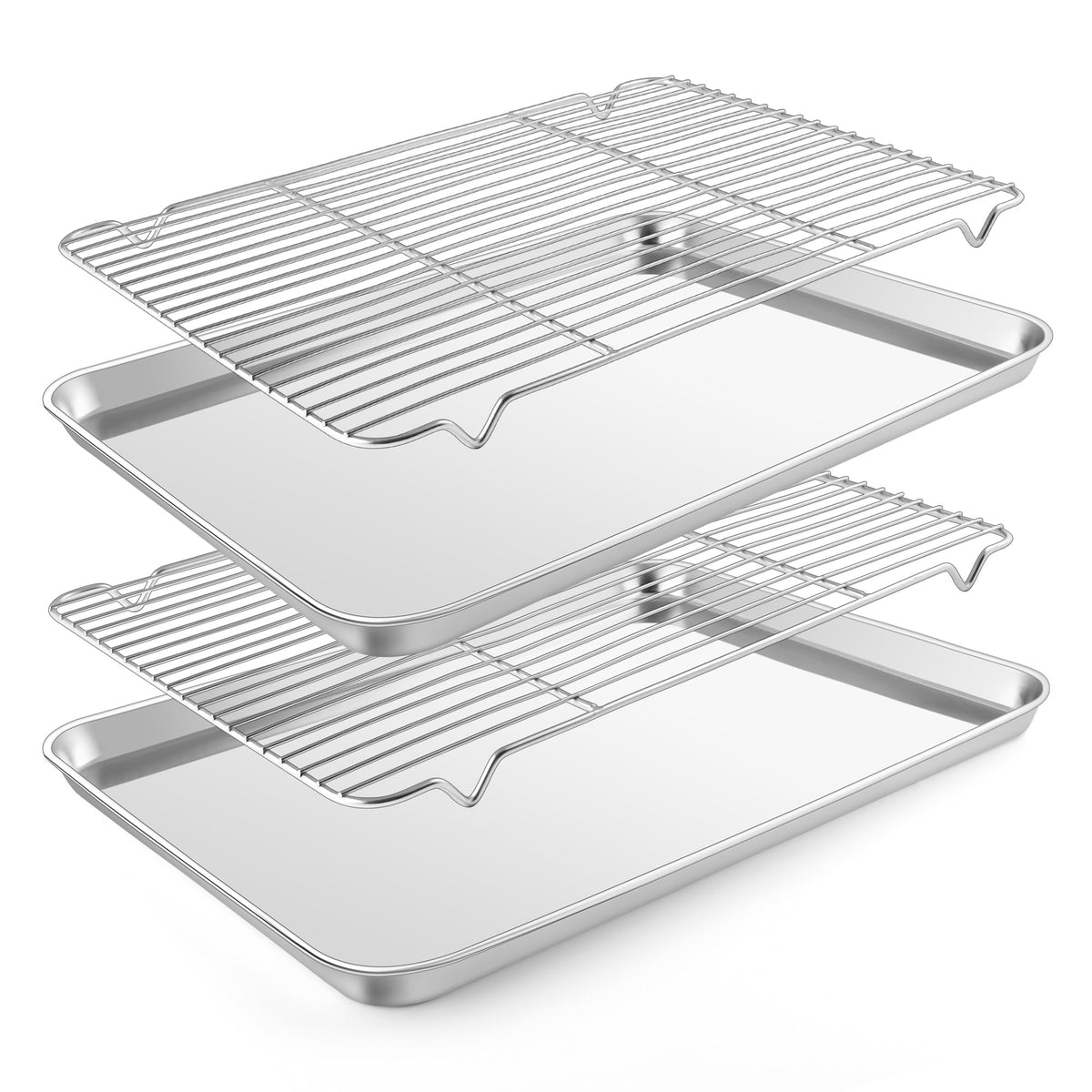 Bandeja E-far para hornear de acero inoxidable, promueve horneado uniforme.