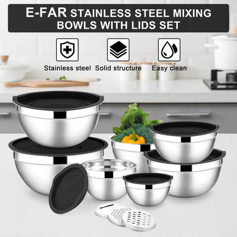 Conjunto E-far cuenco 0,7 qt con tapa para ingredientes pequeños