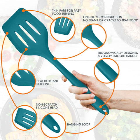 Cabeza de silicona E-far flexible para cocinar sin rayar.