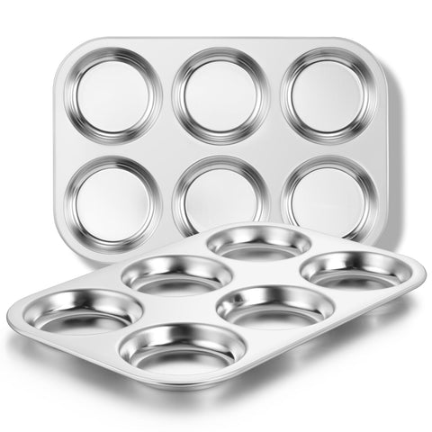 Bandejas E-far en conjunto de 2 para tapas planas de magdalena con 6 cavidades.