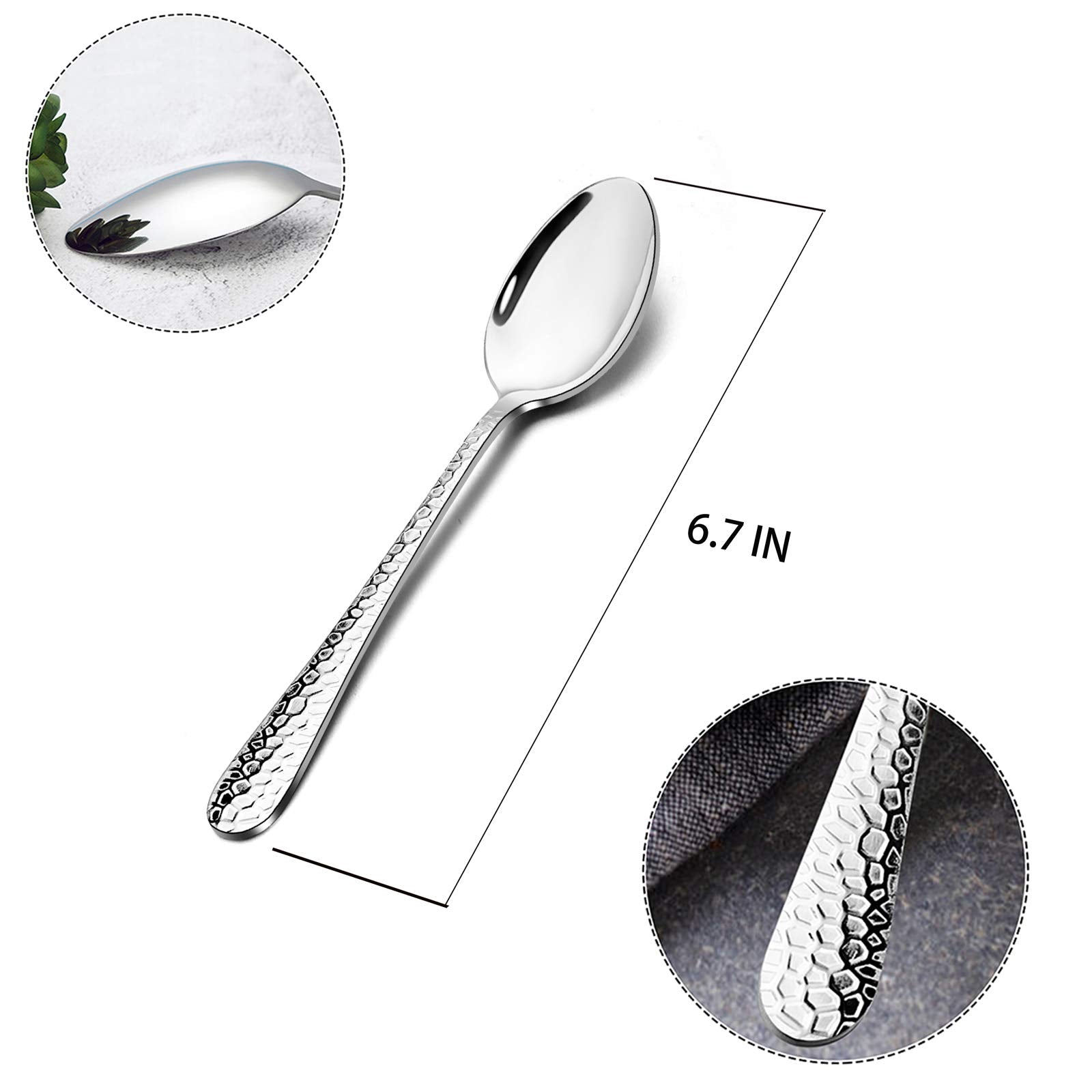 Cucharitas E-far con borde redondo, diseño cómodo para postre.