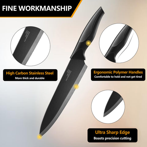 Cuchillo pan E-far de 8 pulgadas para rebanado uniforme sin desgarros.
