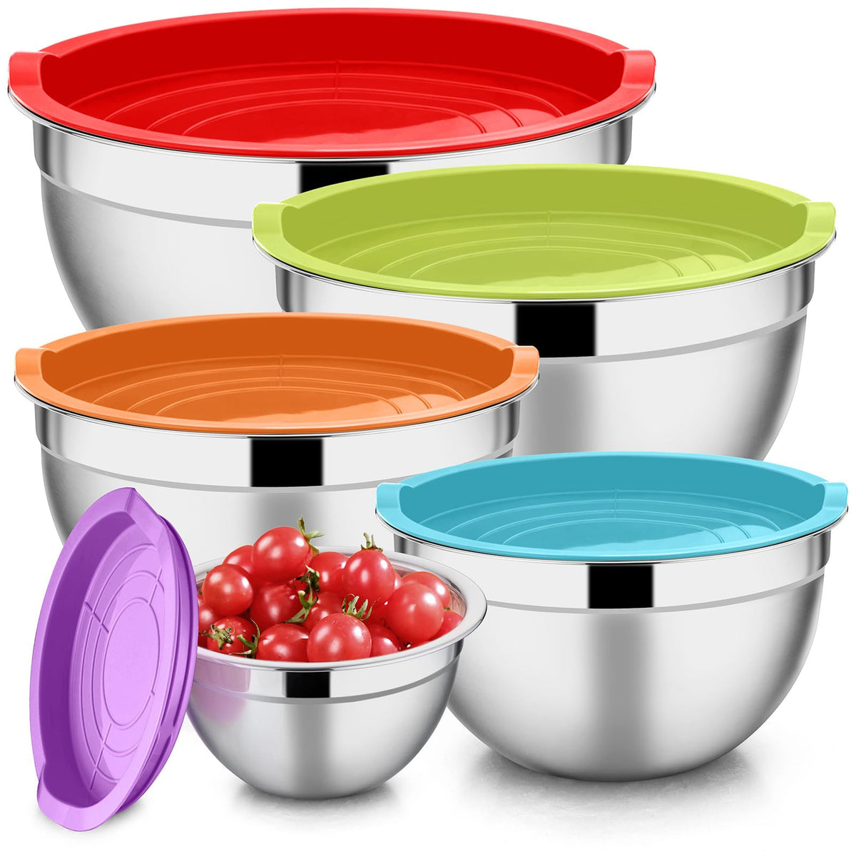 Conjunto E-far cuencos para mezclar profundos, ideal para batidos sin salpicaduras