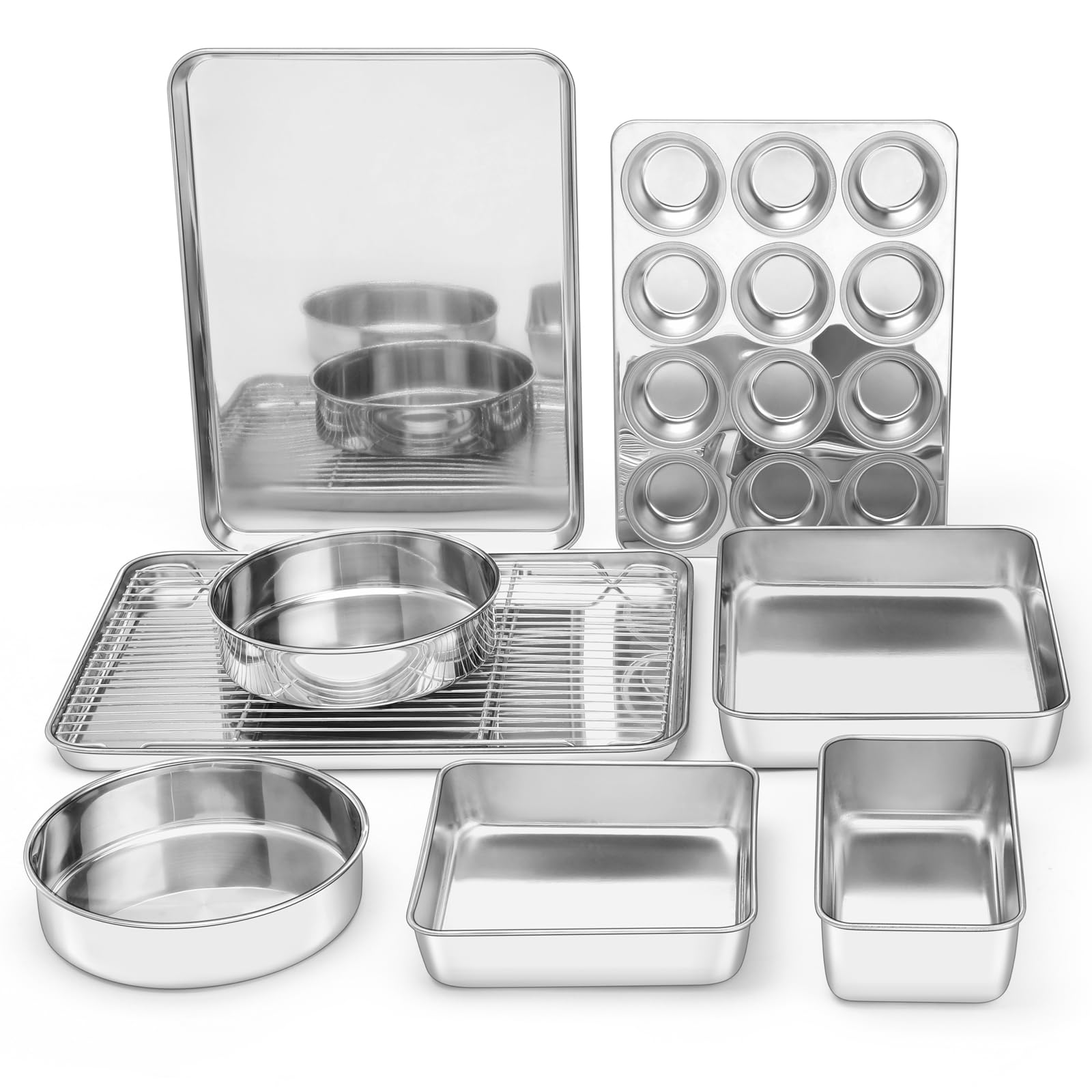 Juego E-far moldes redondos para tortas, desmolde fácil y horneado uniforme