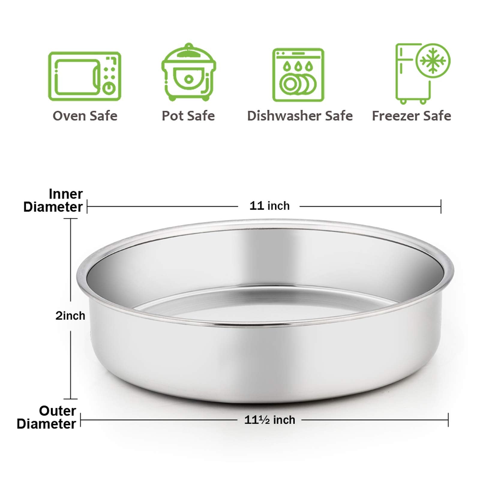 Moldes E-far redondos de acero inoxidable con acabado espejo para repostería elegante