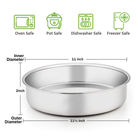 Moldes E-far redondos de acero inoxidable con acabado espejo para repostería elegante
