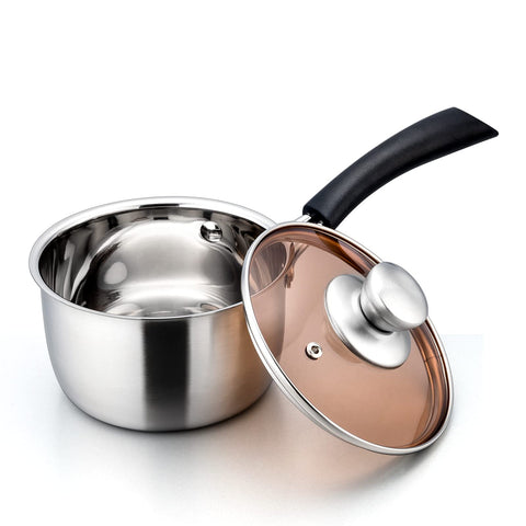 Olla E-far 1qt con tapa de vidrio para vigilar cocción sin perder calor