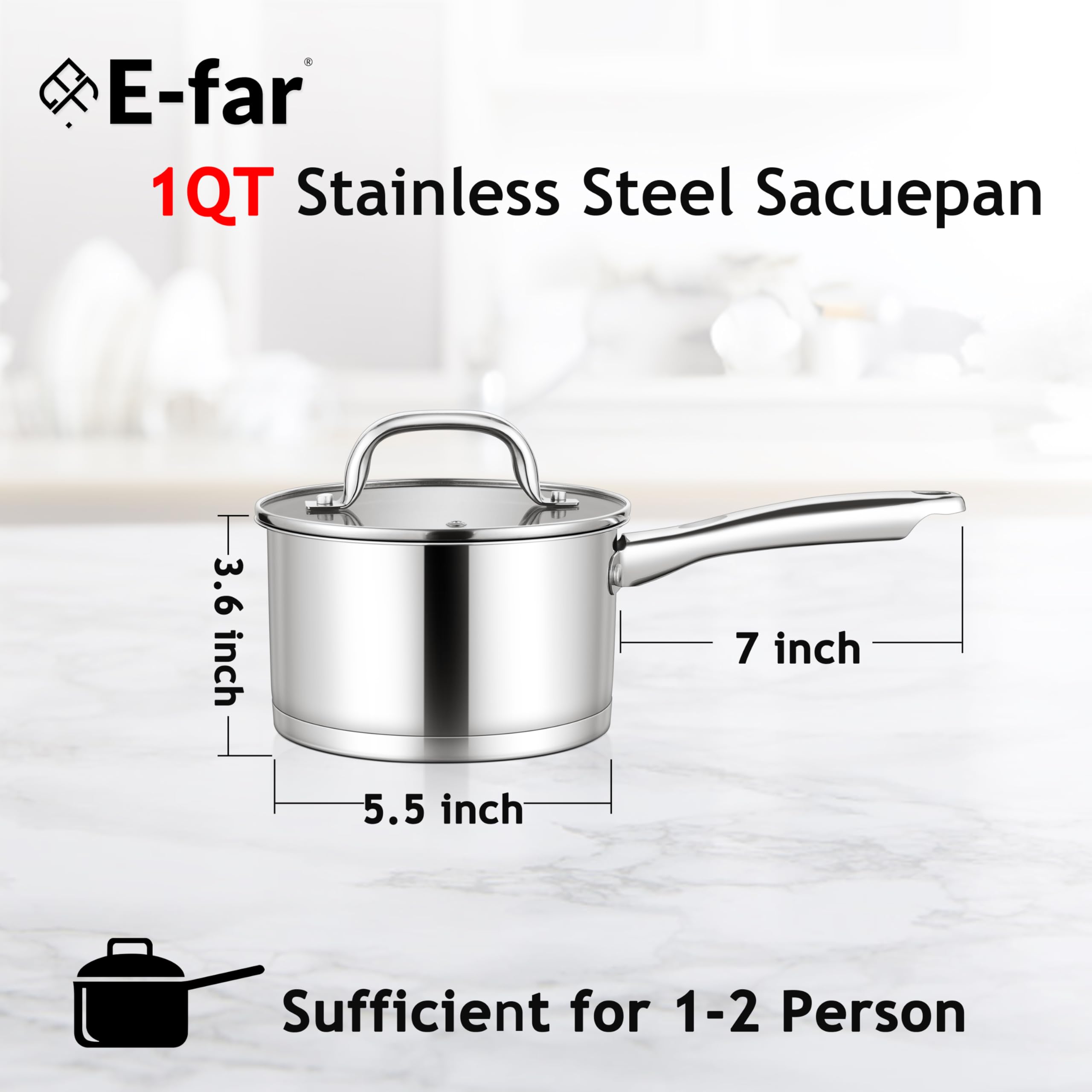 Tapa de vidrio de la sartén E-far para vigilar sin perder calor.