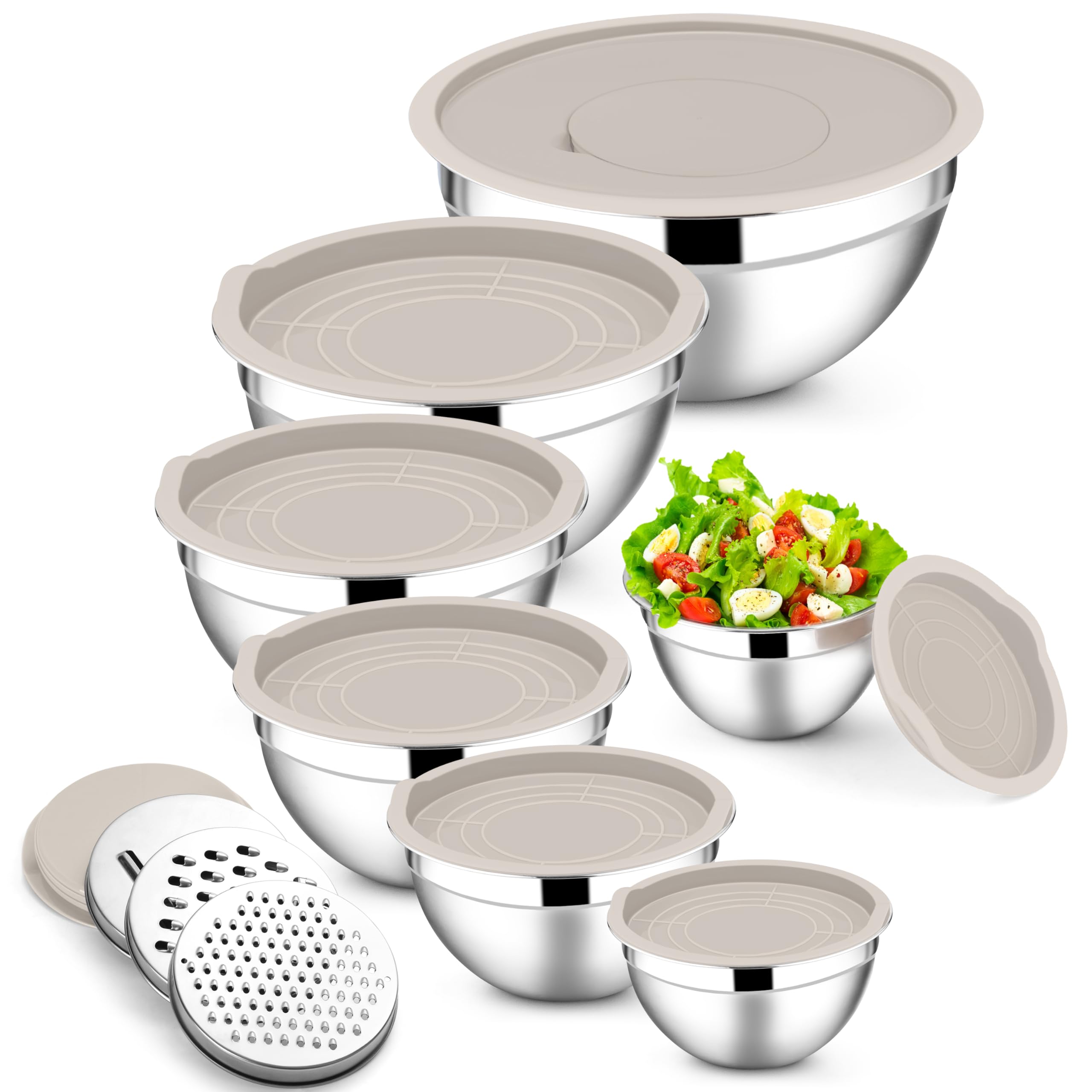 Tazones E-far para mezclar en varios tamaños, ideal para preparar ingredientes.
