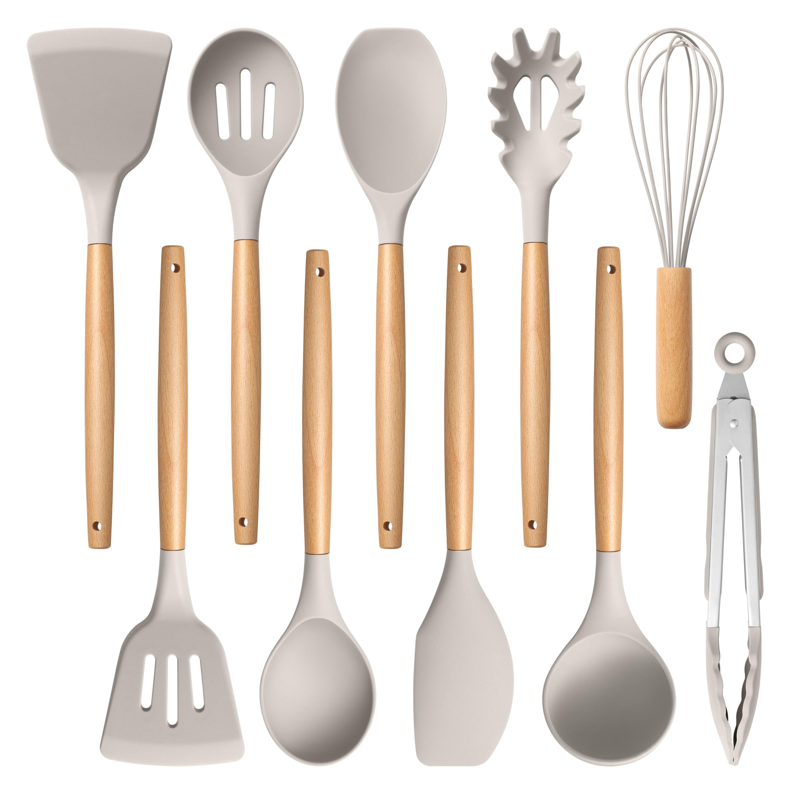 Conjunto E-far de 10 utensilios de silicona para cocina antiadherente.