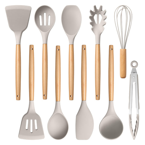 Conjunto E-far de 10 utensilios de silicona para cocina antiadherente.