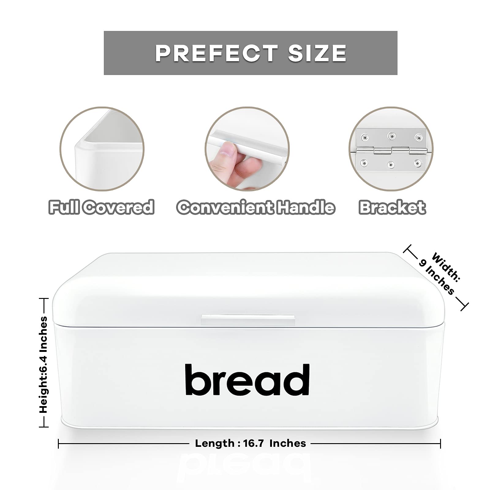 E-far Vintage Bread Box: tapa abatible para acceso rápido.