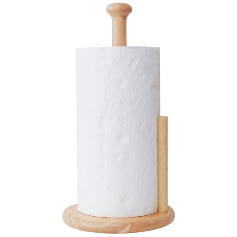 E-ROOM TREND porta-rolos papel madera, base redonda grande ideal para encimera
