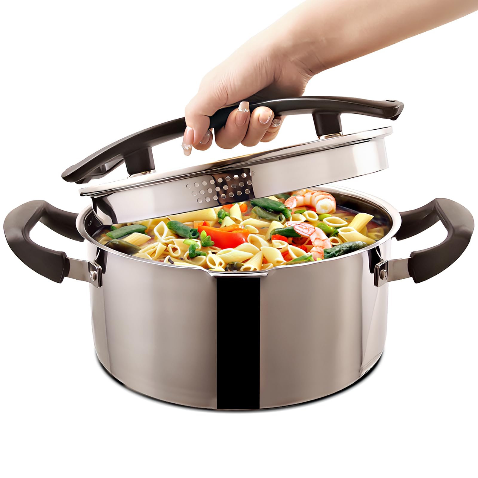 Cyrder olla-pasta cinco-cuartos para hervir rápido
