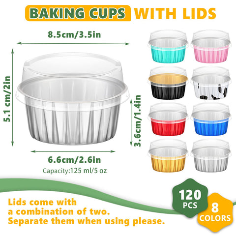 Eaasty cápsulas de aluminio con tapa roja; opción colorida para cupcakes.
