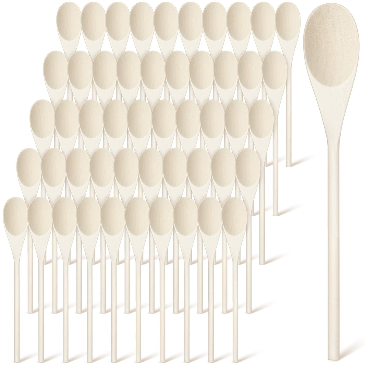 Eaasty cucharas de madera 9.8 pulgadas con asa larga para uso diario en cocina.