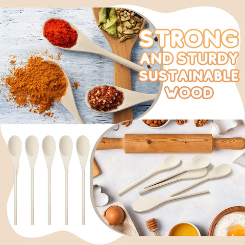 Eaasty cucharas de madera para hornear y servir con agarre cómodo.