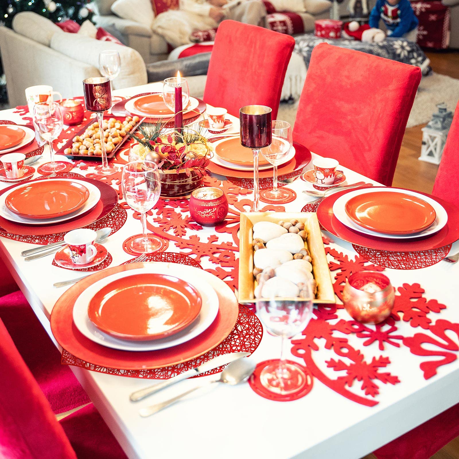 Eaasty decoración de mesa de San Valentín con corazones rojos para ambientar eventos